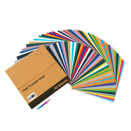 Heat Transfer Vinyl Sheets, 50 Pack, 12x12, Assorted Glossy