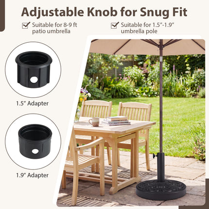 Pied de parasol robuste de 12 kg (26,5 lb), bouton réglable