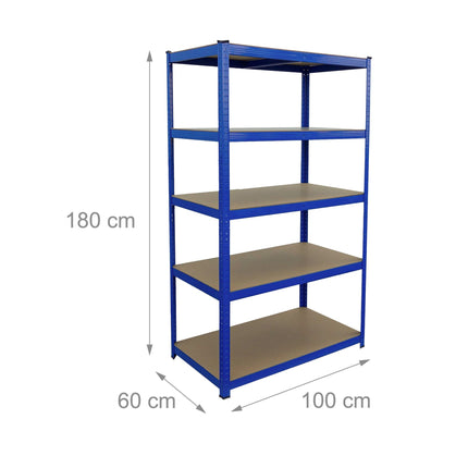 Étagère de rangement robuste et réglable, 180 x 100 x 60 cm