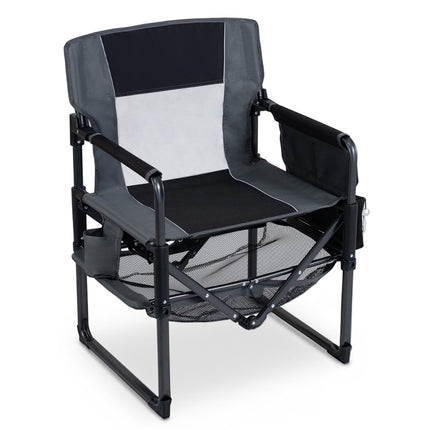 Chaise de camping robuste avec porte-gobelet et poche latérale