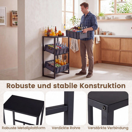 Robustes Bierregal aus Metall, 3-stufig, mit verstellbaren Ablagen