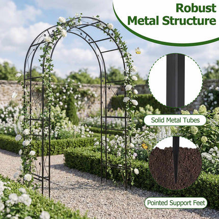 Robuster Metall-Gartenbogen als Rankhilfe für Kletterpflanzen