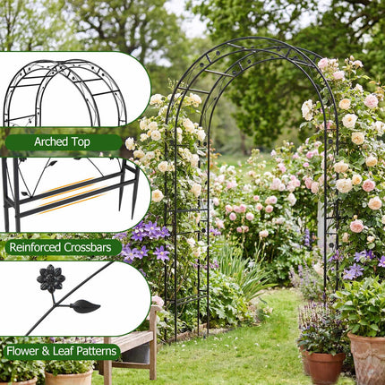 Robuster Metall-Gartenbogen als Rankhilfe für Kletterpflanzen