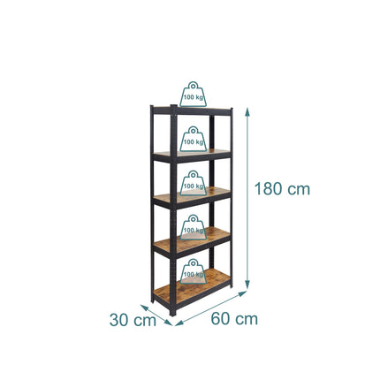 Étagère métallique robuste, capacité de 500 kg