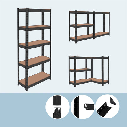 Étagère métallique robuste, 5 niveaux, capacité de 500 kg