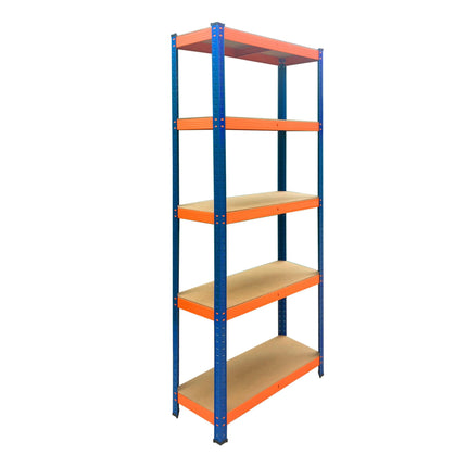 Heavy-Duty Metal Shelving Unit with 5 Adjustable Shelves, 875 kg, Blue-Orange