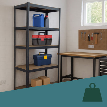 Étagère robuste, 5 tablettes, capacité de charge de 875 kg