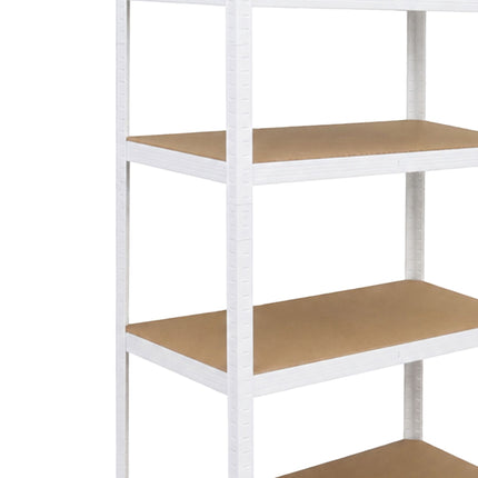 Heavy-Duty Steel Shelving Unit with 5 Adjustable Shelves, White, 875 kg Load