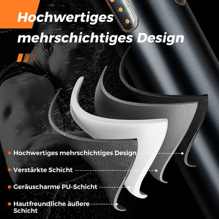 Schwerer Boxsack für Erwachsene, 4-in-1-Hängeboxsack mit 12-Unzen-Boxhandschuhen