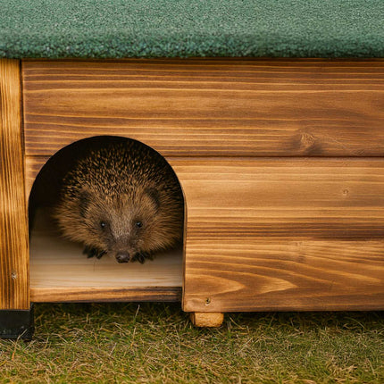 Nichoir à hérisson, toit résistant aux intempéries, entrée sécurisée pour les chats