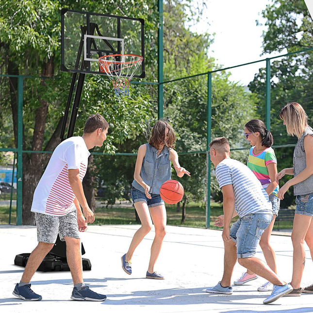 Verstellbarer Basketballständer aus Stahl, 293-350 cm, mit Rollen