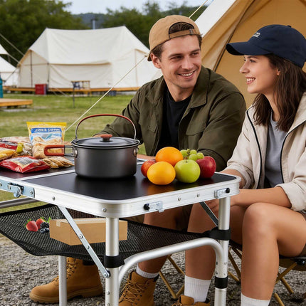 Höhenverstellbarer Camping-Falttisch, Aluminiumgestell