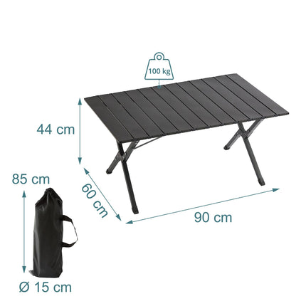 Table de camping pliante, en acier, résistante aux intempéries