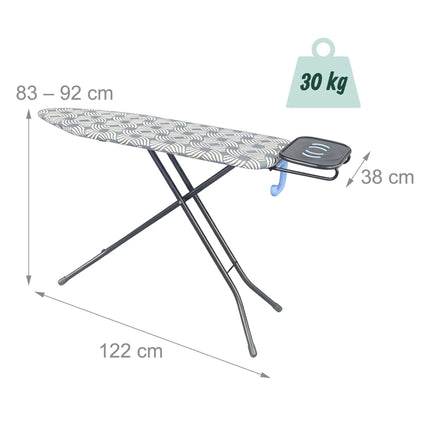 Table à repasser réglable en hauteur, 122 x 38 cm, repose-fer
