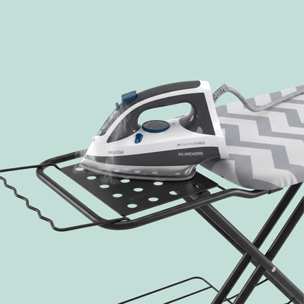 Table à repasser réglable en hauteur avec repose-fer, 110 x 33 cm