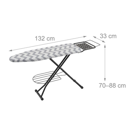 Table à repasser réglable en hauteur avec repose-fer, 110 x 33 cm
