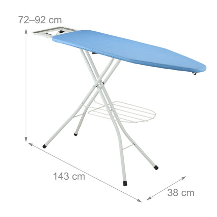 Table à repasser réglable en hauteur avec repose-fer, 120 x 38 cm