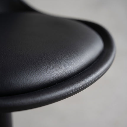 Height-Adjustable Swivel Bar Stools with Backrest, Set of 2, Black