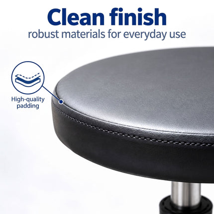 Height-Adjustable Workshop Stool with Tool Tray, 42–56 cm, Max 120 kg, Black