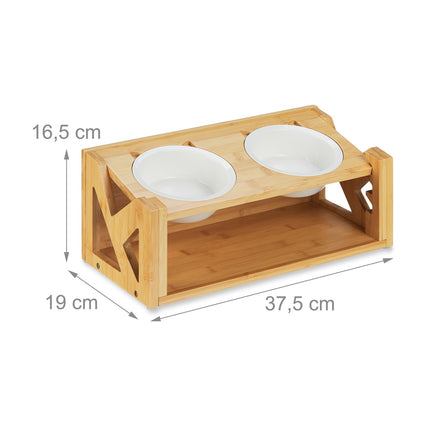Height-adjustable feeding station for cats
