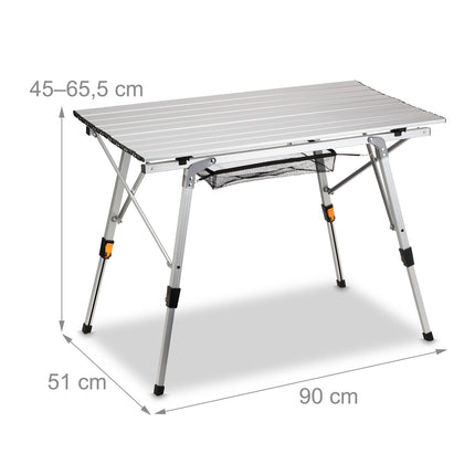 Table pliante en aluminium réglable en hauteur