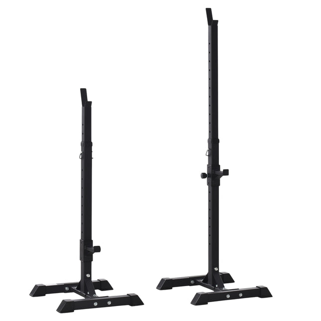 Support d'haltères, lot de 2, support d'haltères, support d'haltères réglable en hauteur, haltère avec capuchons de pied en caoutchouc, 105-160 cm, musculation, jusqu'à 150 kg, acier Aosom