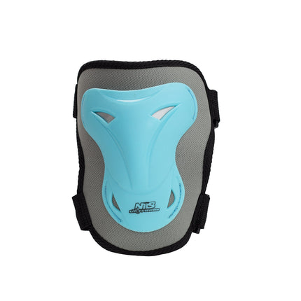 Ensemble casque et protections, taille M, gris-bleu