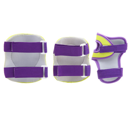 Ensemble casque et protections, taille M, violet-citron vert
