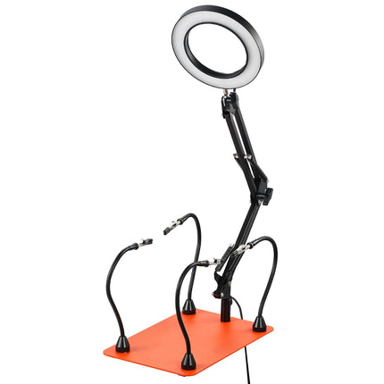 Helping Hands Soldering Station, 4 Arms, 3X LED Magnifier