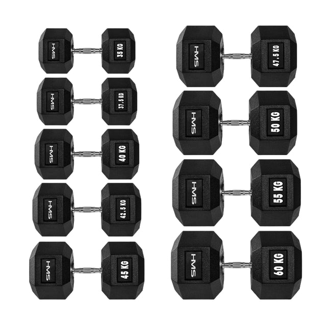 Haltère hexagonale 55 kg - Entraînement de musculation durable et polyvalent