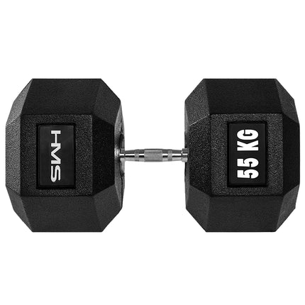 Haltère hexagonale 55 kg - Entraînement de musculation durable et polyvalent