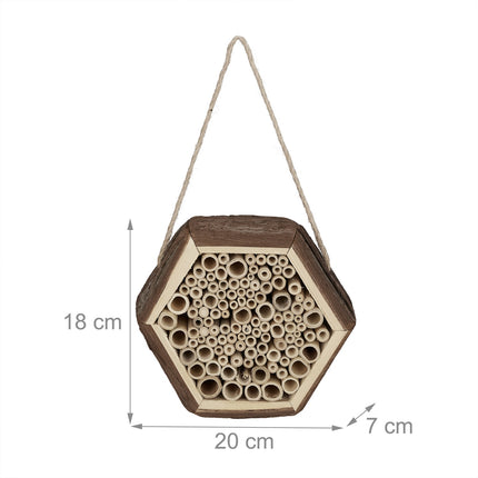 Hôtel à insectes hexagonal pour abeilles