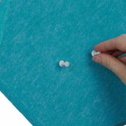 Sechsecke aus blauem Filz für Pinnwand - 6 Stück