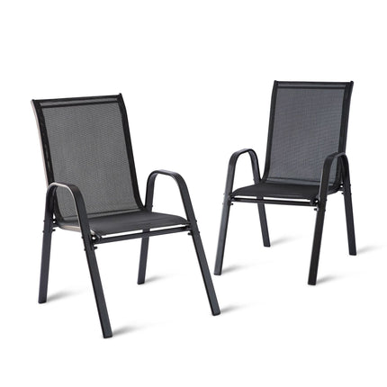 Ensemble de chaises de jardin à dossier haut, tissu respirant, empilables