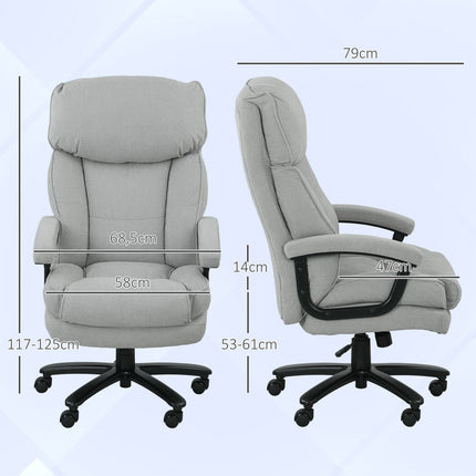 Chaise de bureau à dossier haut, capacité de charge de 200 kg, gris clair