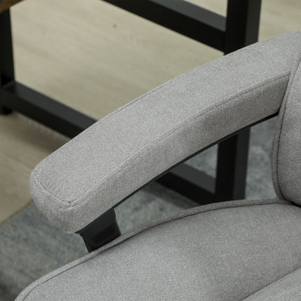 Chaise de bureau à dossier haut, capacité de charge de 200 kg, gris clair
