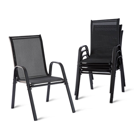 Chaises de jardin empilables à dossier haut, en tissu respirant