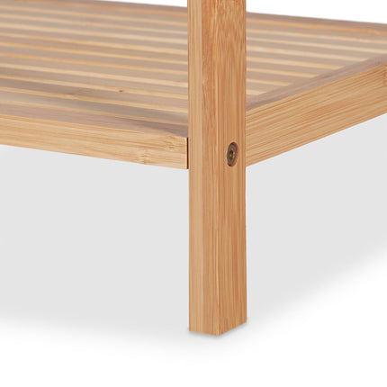Étagère de salle de bain haute en bambou