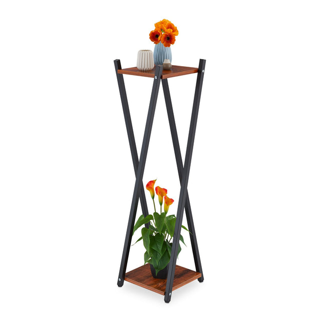 Piédestal floral haut avec 2 étagères