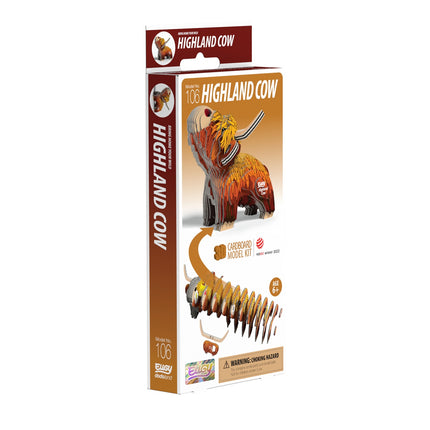 Highland-Cattle 3D-Kartonmodellbausatz für kreatives Bauen