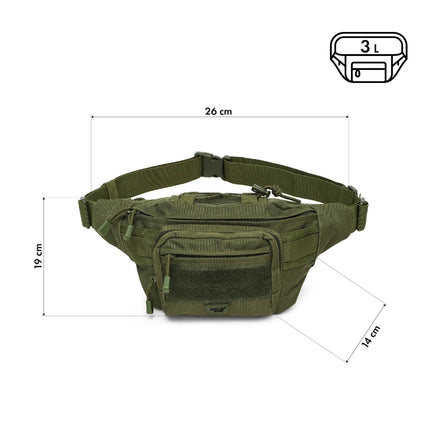 Sac banane, vert - Compact, léger, bandoulière réglable