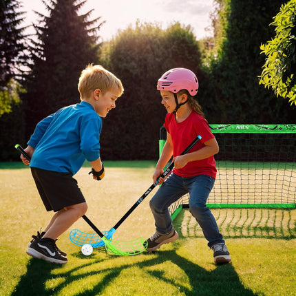Ensemble de hockey avec but, 2 bâtons et balle