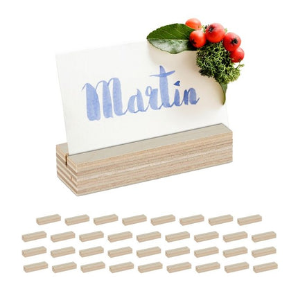 Halter für Tischkarten aus Holz - 36 Stück
