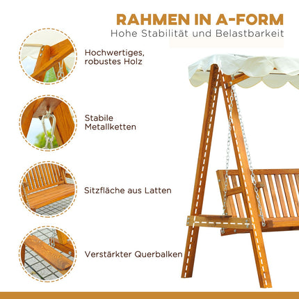 Garten-Hollywoodschaukel aus Lärchenholz – 2-Sitzer