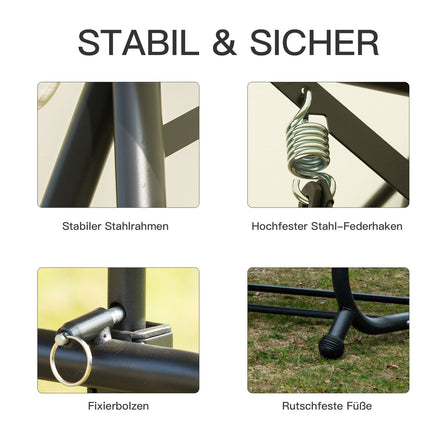 Dreisitzige Gartenschaukel mit klappbarer Sitzfläche, weiß