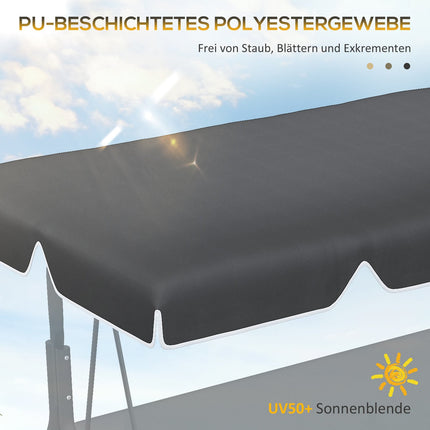 Hollywood Couverture De Toit De Remplacement Pour Balançoire Hollywood, Auvent Pour Balançoire 2 Places, Avec Protection Uv, Noir