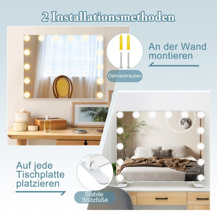 Hollywood-Schminkspiegel mit Beleuchtung &amp; intelligentem Touch-Control-Tischspiegel