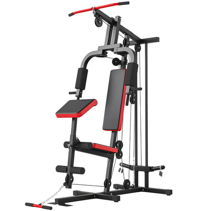 Station de musculation à domicile avec tire-dortoir et banc à biceps réglable