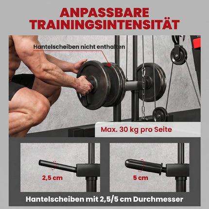 Station de musculation à domicile avec tire-dortoir et banc à biceps réglable