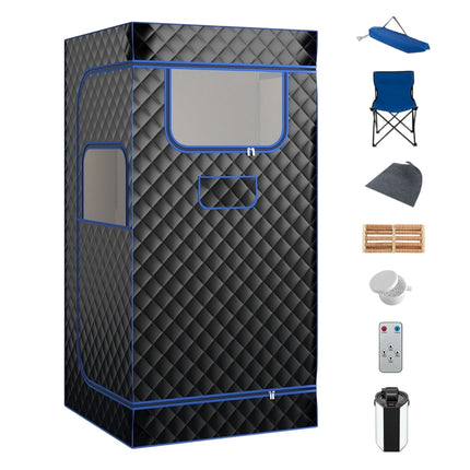 Heim-Dampfsauna-Zelt mit 3-Liter-Generator, Schwarz, 91x91x183 cm